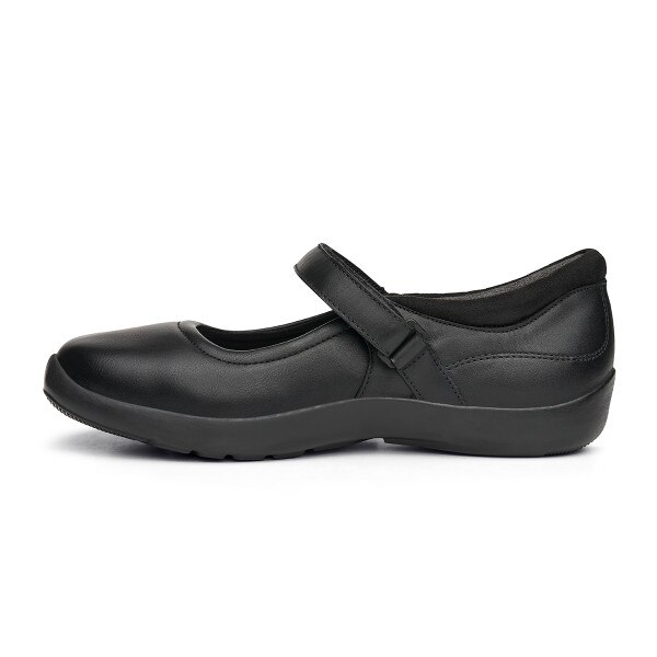 Casual Mary Jane in Black Stretch